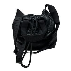 Alexander Wang x H&M Black Leather Drawstring Shoulder Bucket Bag Womens Unisex